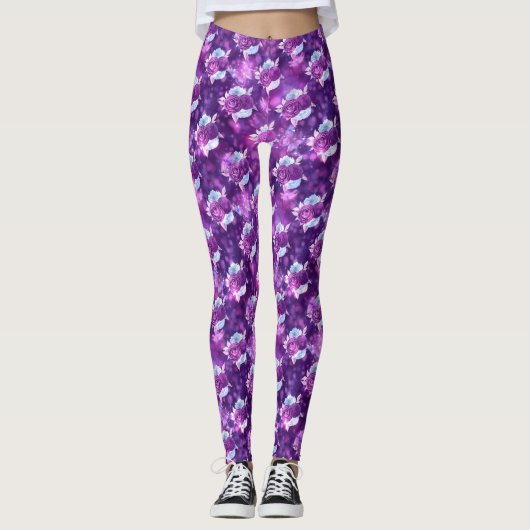 Leggings floraux violets (Devant)
