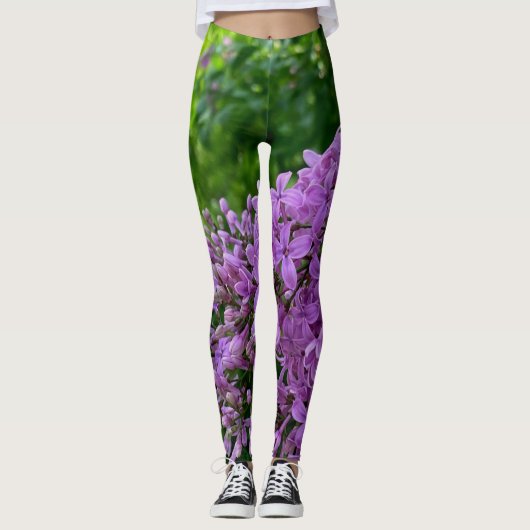 Leggings Floraux violets élégants lilas violet (Devant)