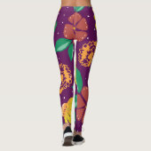 Leggings Flore à grande impression ressort sur Fuchsia (Dos)