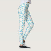 Leggings Flore bleu symétrique (Droite)