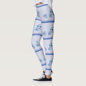 Leggings Flore Bleue Accentué (Gauche)