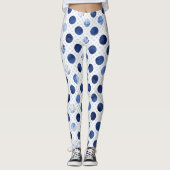 Leggings Flore Bleue Imprimer Légumineuses Florales Femmes (Devant)