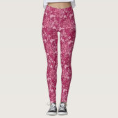 Leggings Flore d'algues Art nouveau, Fuchsia rose (Devant)