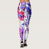 Leggings Flore d'aquarelle opulente : Arrière - plan de jar (Dos)