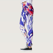 Leggings Flore d'aquarelle opulente : Arrière - plan de jar (Gauche)