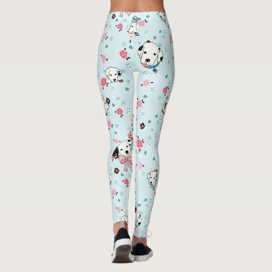Leggings Flore de chiot dalmate - bleu clair (Dos)