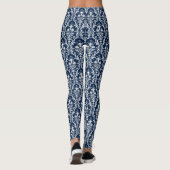 Leggings Flore de la Marine bleue et blanche (Dos)