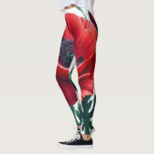 Leggings Flore de pavot rouge (Gauche)