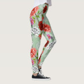 Leggings Flore de printemps vert : main tirée (Droite)