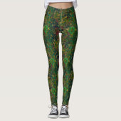Leggings Flore d'or - Vert (Devant)
