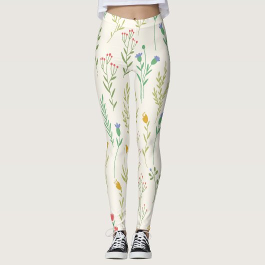 Leggings Flore fleurie printanière (Devant)