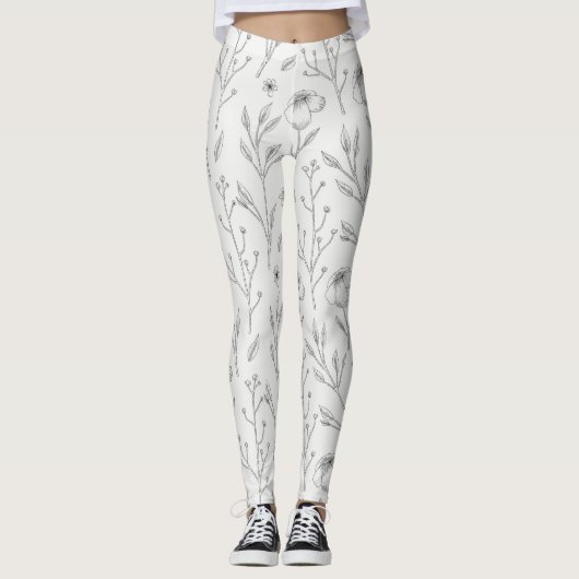 Leggings Flore fleurie printanière (Devant)