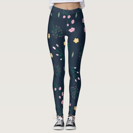 Leggings Flore fleurie printanière (Devant)