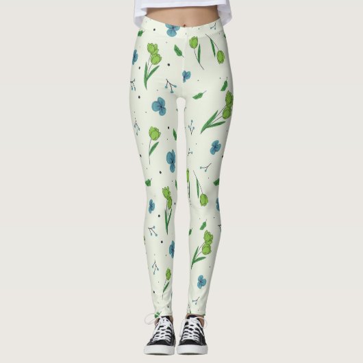 Leggings Flore fleurie printanière (Devant)