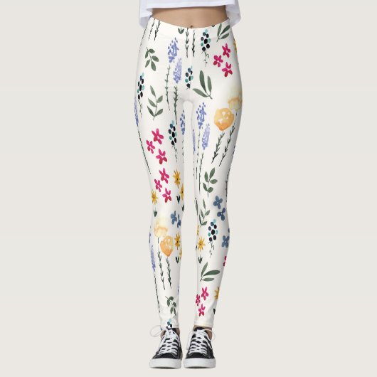 Leggings Flore fleurie printanière (Devant)