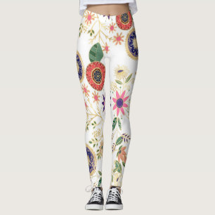 Leggings Flore folk colorée tendance Original Design or