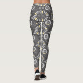 Leggings Flore gris et jaune tendance (Dos)