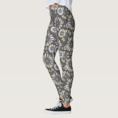 Leggings Flore gris et jaune tendance (Gauche)