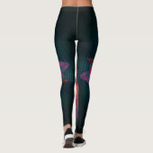 Leggings Flore Mandala Flowers Orange Red Blue Abstract (Dos)