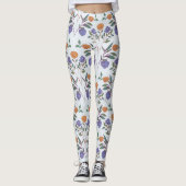 Leggings Flore rétro sur tout Motif (Devant)