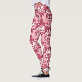 Leggings Flore rouge : Beige pâle sans joint (Gauche)