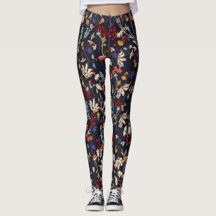 Leggings Flore tropicale : Vintage botanique aléatoire.