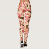 LEGGINGS FLORENTINE RENAISSANCE ROSE FLORALE SWIRLS, FLEURS (Dos)