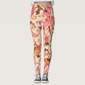 LEGGINGS FLORENTINE RENAISSANCE ROSE FLORALE SWIRLS, FLEURS (Devant)