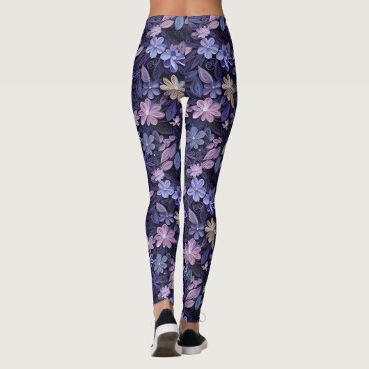 Leggings Flores pourpres (Dos)