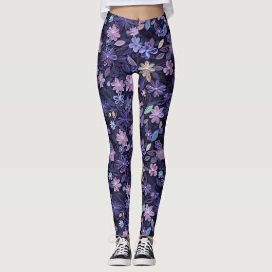 Leggings Flores pourpres (Devant)