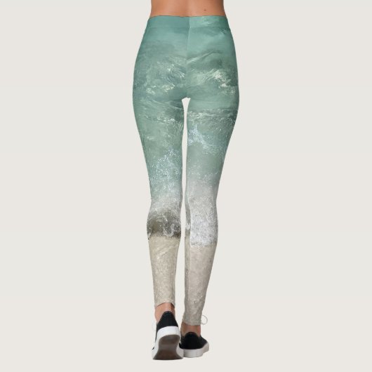 Leggings Floride Eau Turquoise Vert Océan Plage de mer (Dos)
