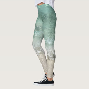 Leggings Floride Eau Turquoise Vert Océan Plage de mer