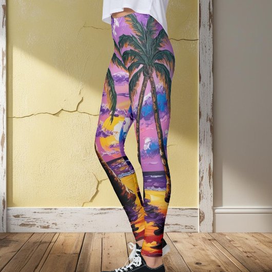 Leggings Floride Palm Tree Beach Tropical Leging
