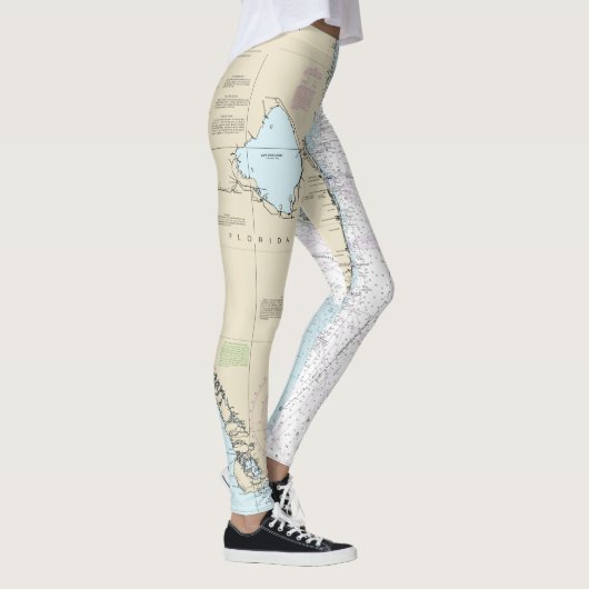 Leggings Floride Vols Authentic Nautical Chart Boater's (Droite)