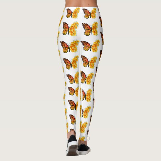 Leggings Flower Butterfly with Yellow California Poppy (Dos)
