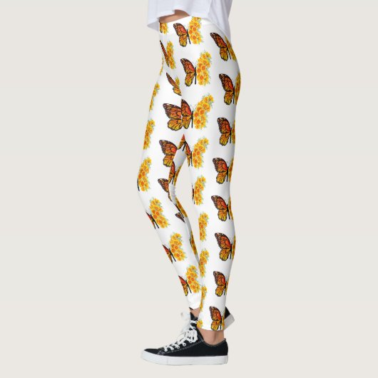 Leggings Flower Butterfly with Yellow California Poppy (Gauche)