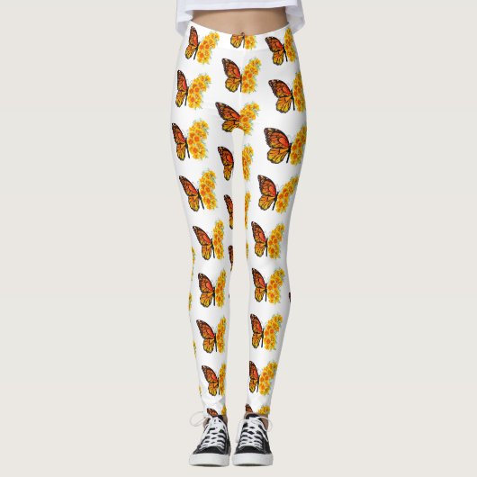 Leggings Flower Butterfly with Yellow California Poppy (Devant)