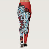 Leggings Flower power rouge (Dos)