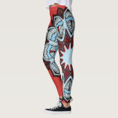 Leggings Flower power rouge (Gauche)