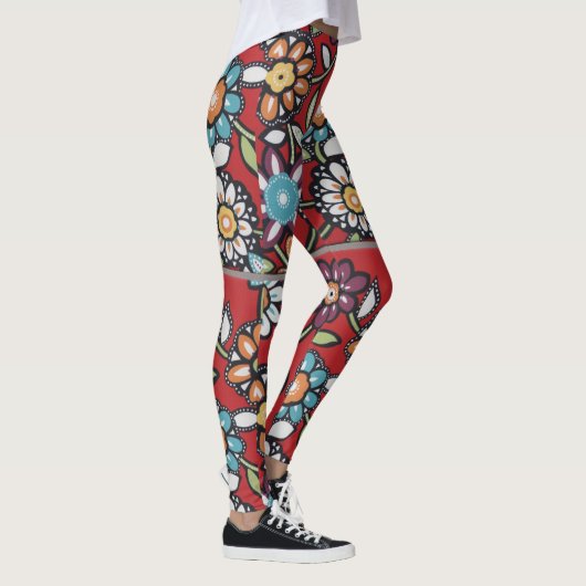 Leggings flower power super hippie coloré (Droite)
