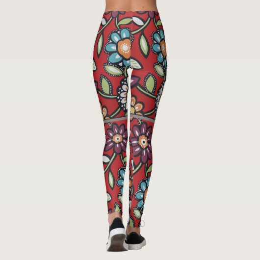 Leggings flower power super hippie coloré (Dos)