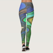Leggings fluide artistique coloré abstrait (Dos)