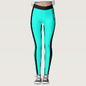Leggings Fluorescent bleu et noir (Devant)
