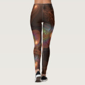 Leggings Fluorescent coloré Abstrait Trippy Brown Fractal (Dos)