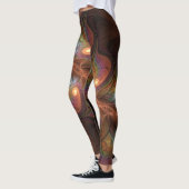 Leggings Fluorescent coloré Abstrait Trippy Brown Fractal (Gauche)