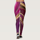 Leggings Flux Abstrait - Fuchsia violet et or- (Dos)