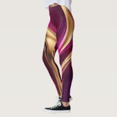 Leggings Flux Abstrait - Fuchsia violet et or- (Gauche)