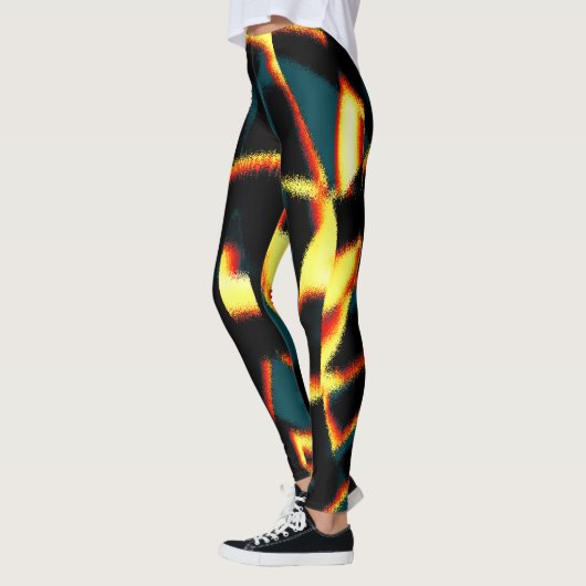 Leggings Flux brûlés jaune rouge à l'air épouvantable, spra (Gauche)