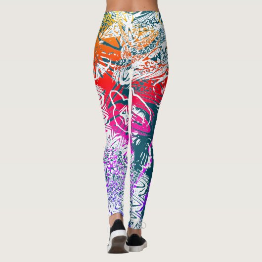 Leggings Flux comme l'eau l'art informatique Abstrait (Dos)