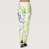 Leggings Flux de chaux vert et pourpre (Dos)
